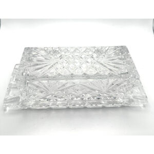 Vintage Crystal Covered Butter Dish Shannon by Godinger Pineapple Heavy